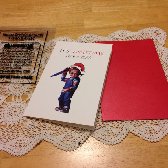 Holiday Horrors, Chucky Christmas card, new - Picture 1 of 4